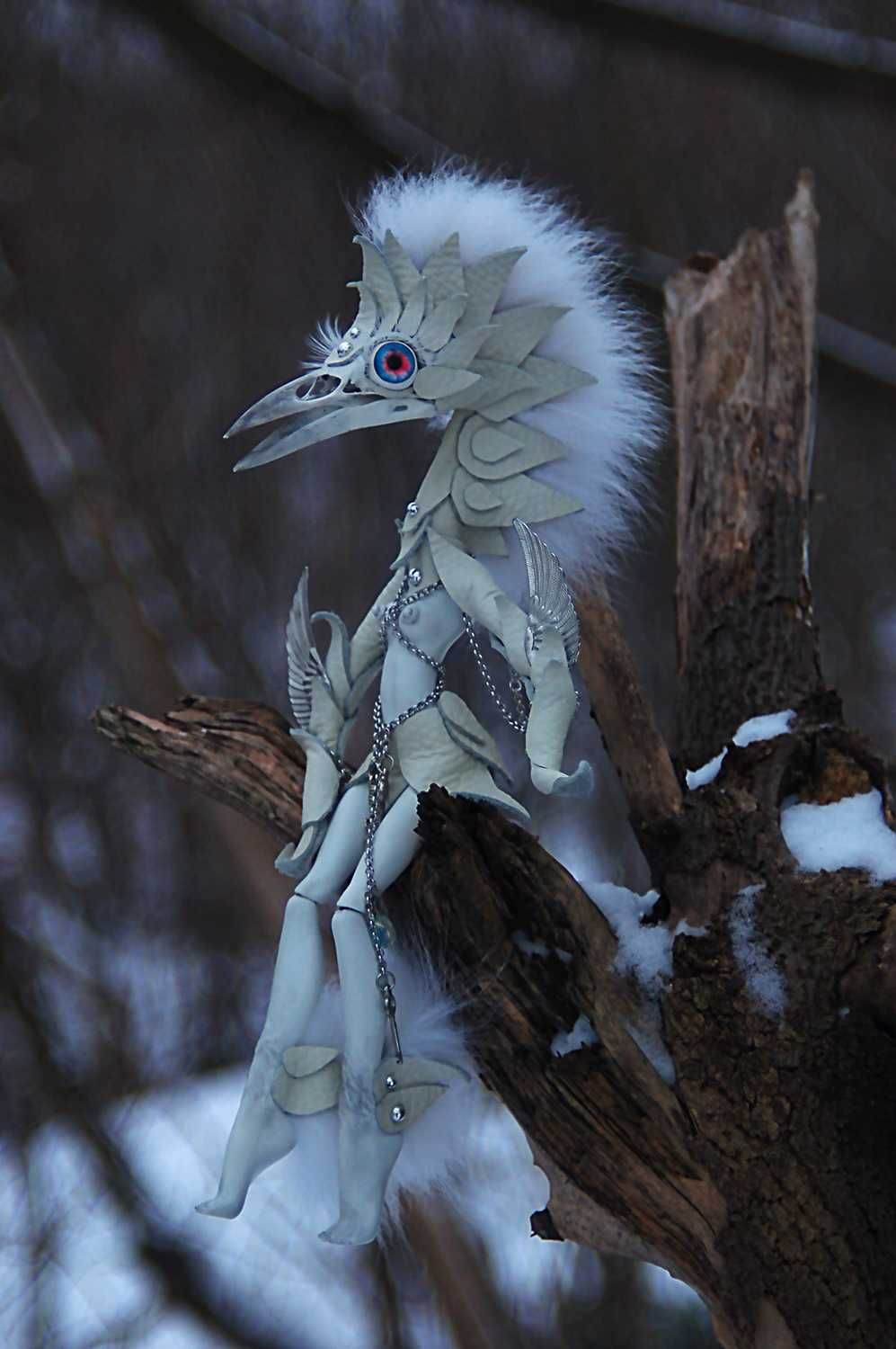 Кукла ооак, авторська лялька ооак, голова птаха