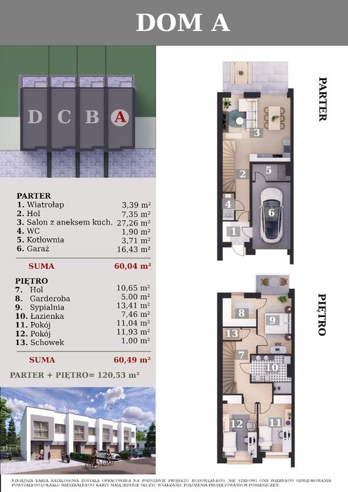 4 domy jednorodzinne, gotowe, Wiśniowa Góra 120,53m2