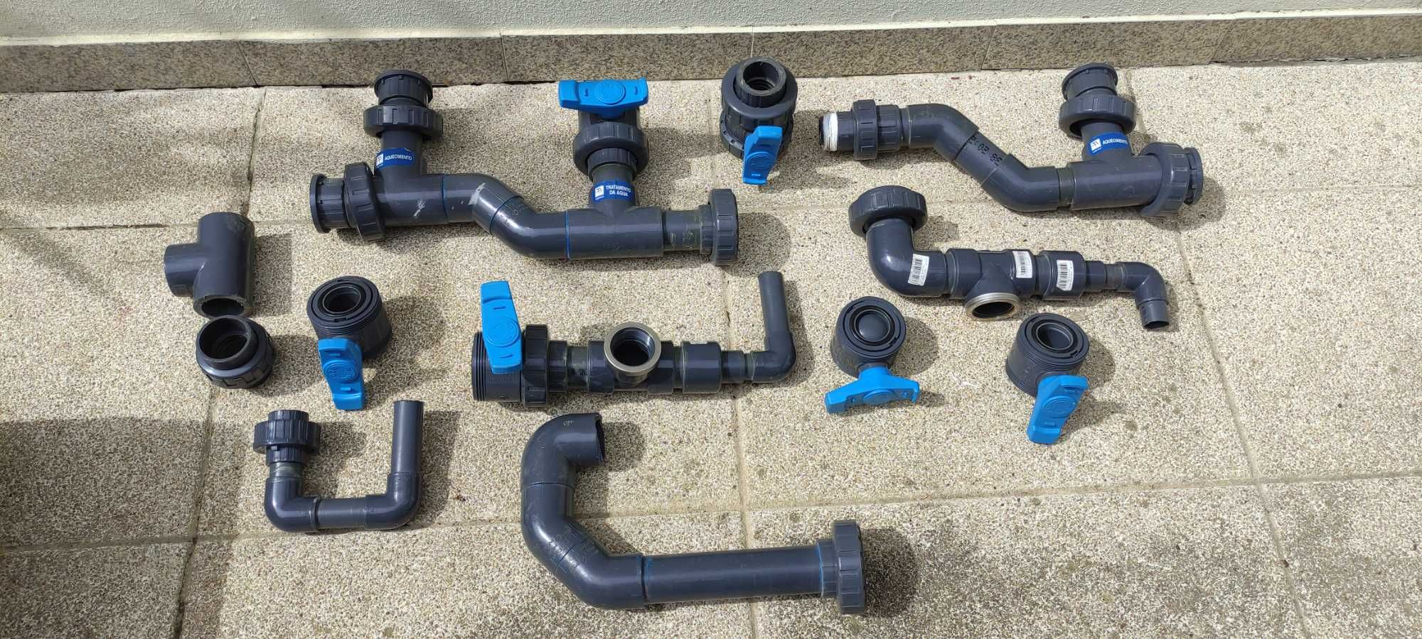 Válvulas e uniões para tubos PVC