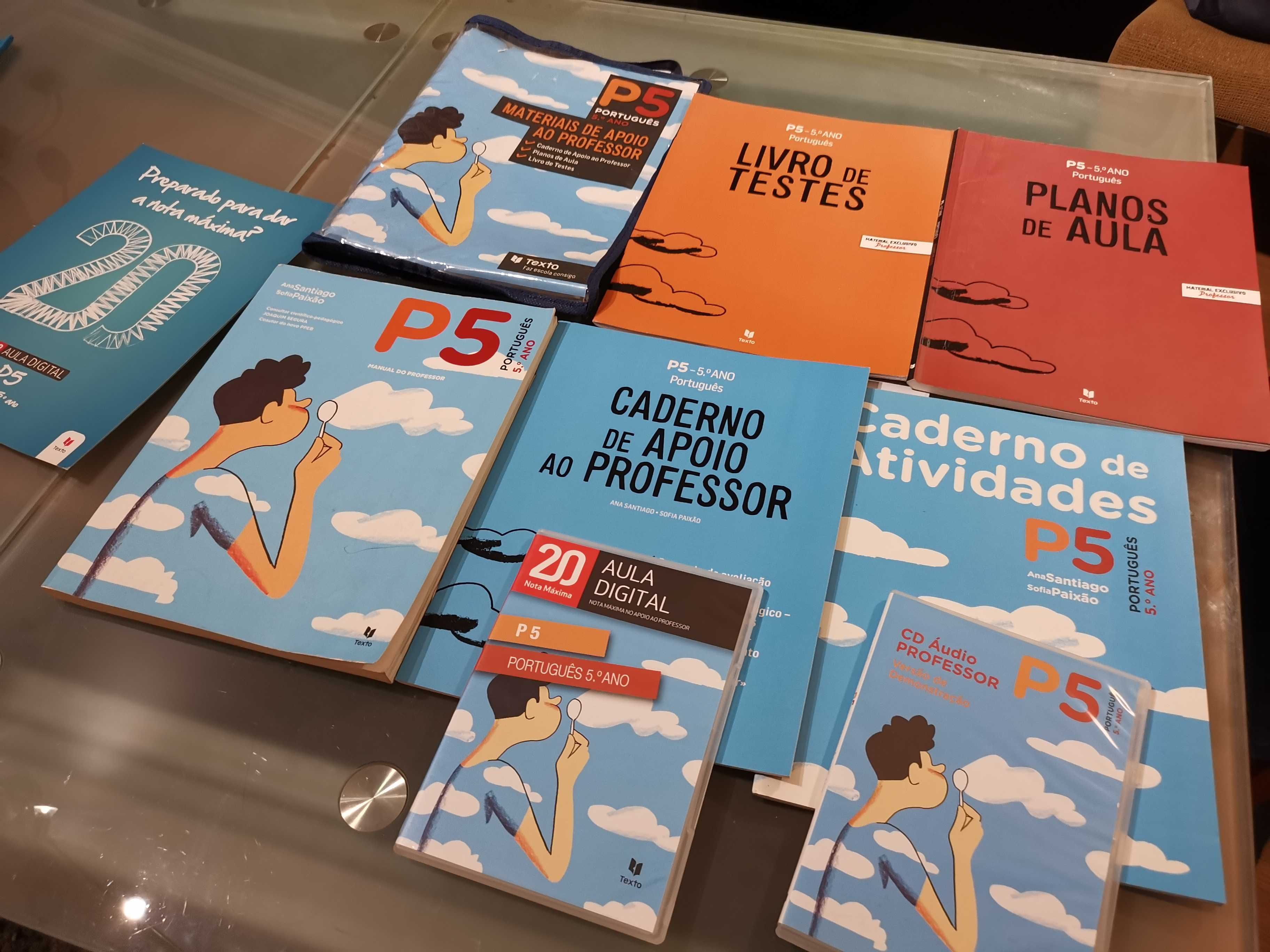 livros professor P5, P6 ,Viagens 6, Eugénio 5, Ponto por ponto 5