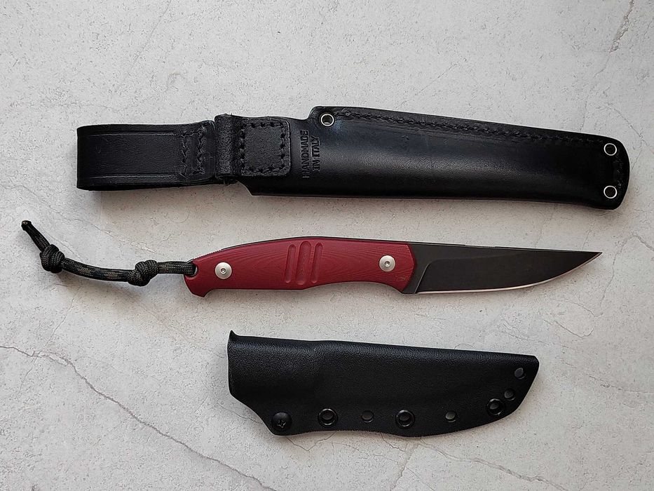 Giant Mouse GMF2 red G10 / skóra + kydex
