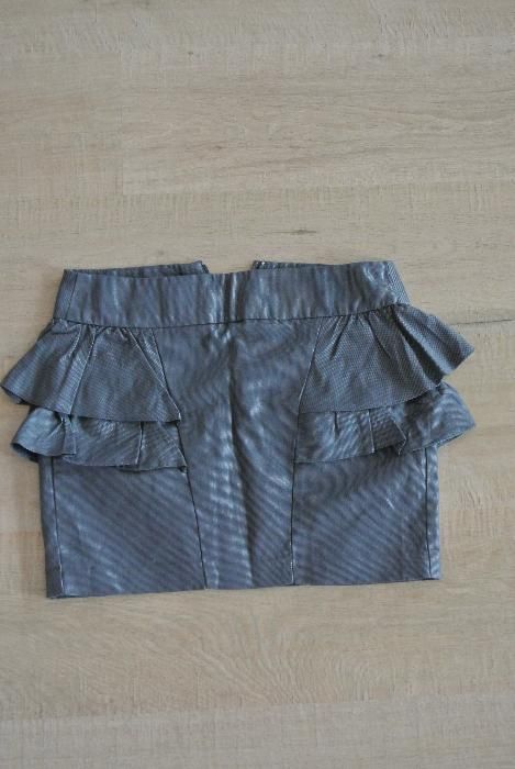 Spódniczka mini z baskinką S/36/10 Zara spódnica szara lato