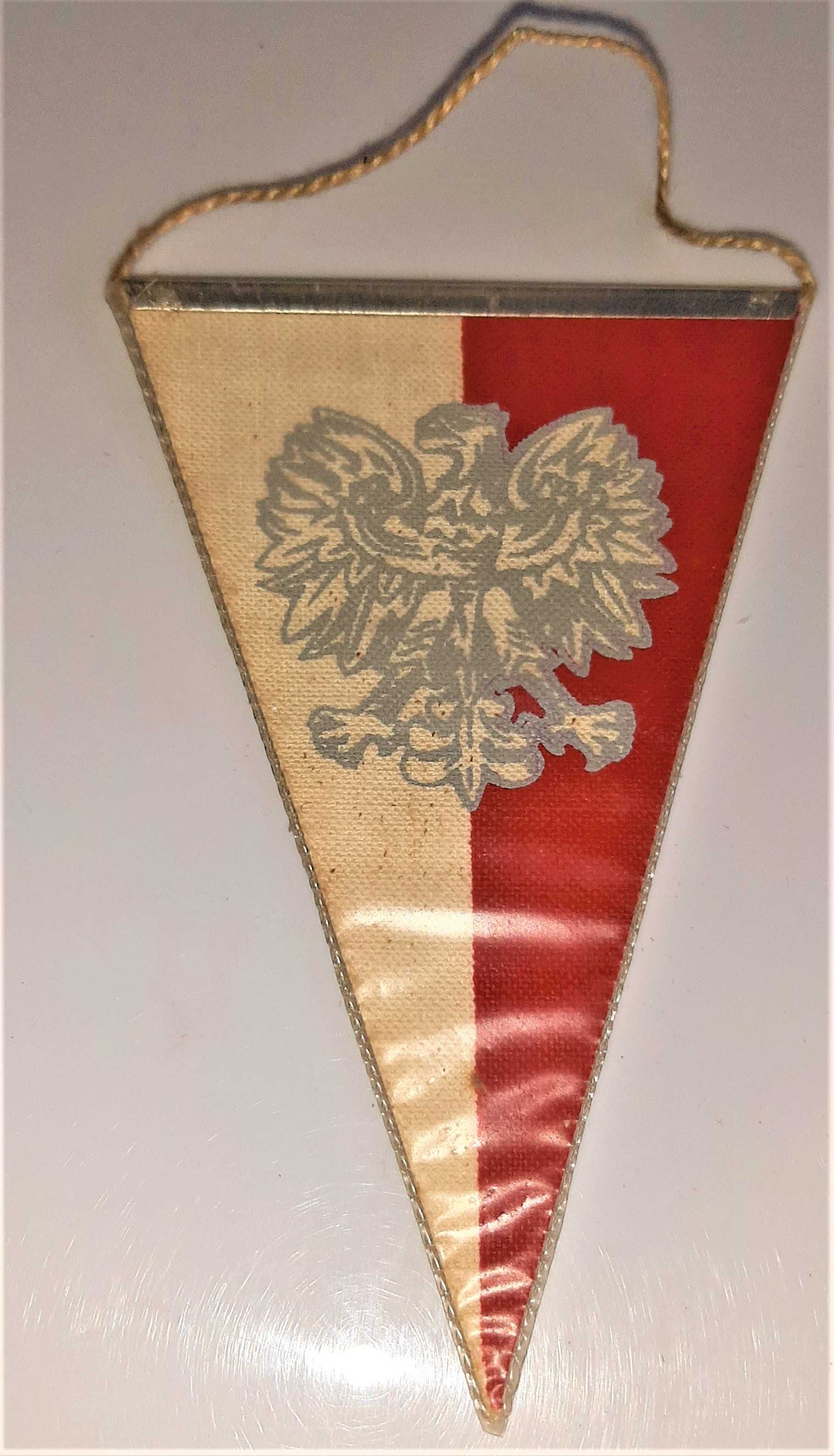 Proporczyk Sanok Herb Polska Flaga Orzeł bez korony