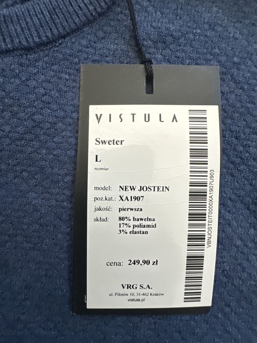 Sweter vistula niebieski nowy