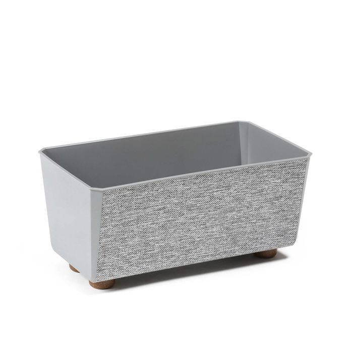 Skrzynka SAGA 28,5 x 17 cm textil w kolorze szarym