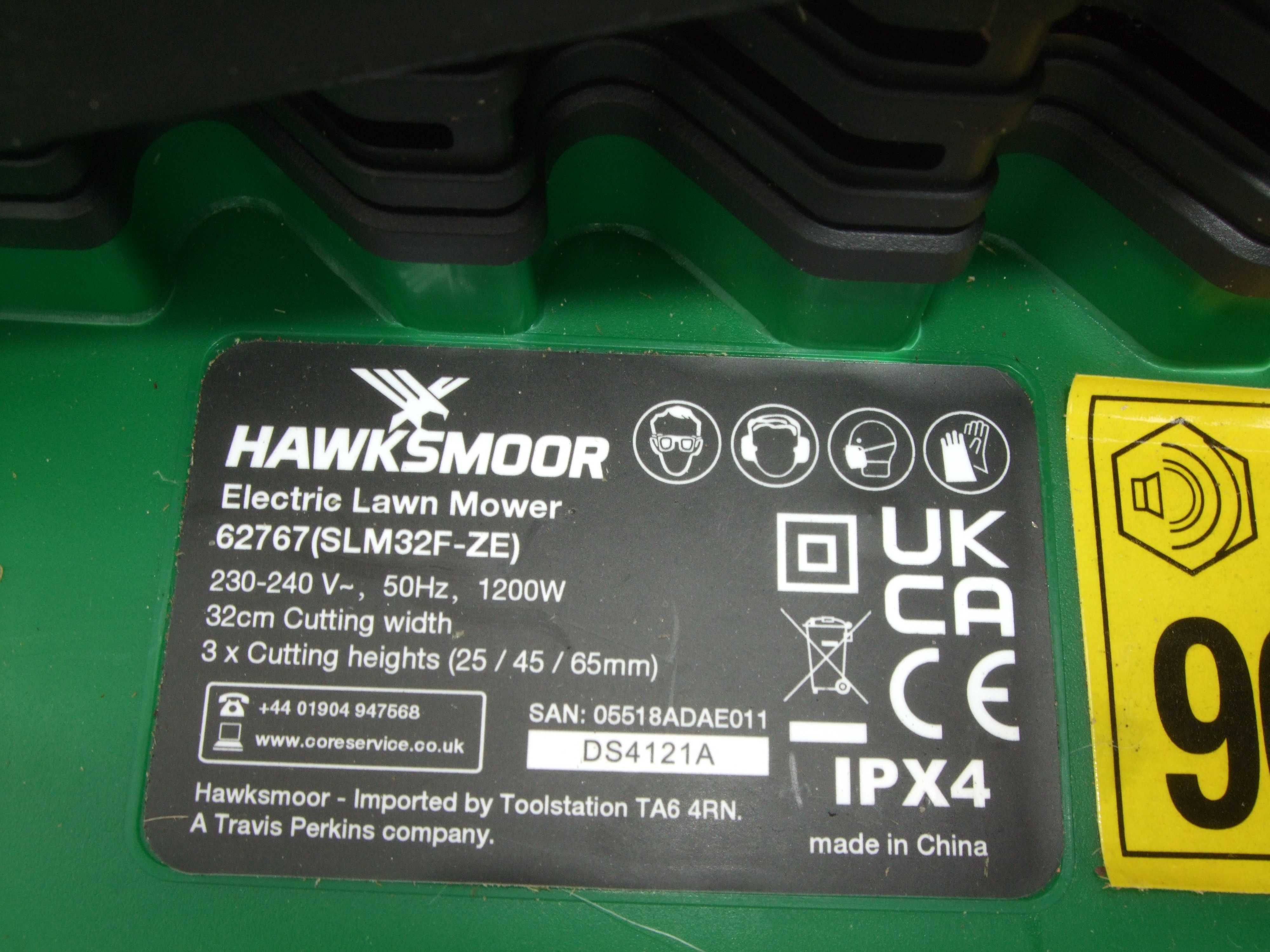 Kosiarka Elektryczna HAWKSMOOR. 1200W. 32cm Gotowa do Pracy SUPER STAN