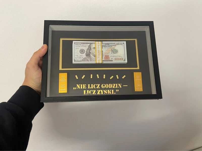 Ramka motywacyjna z cytatem „Nie licz godzin – licz zyski”