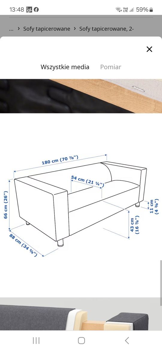 Sofa 2 osobowa Ikea