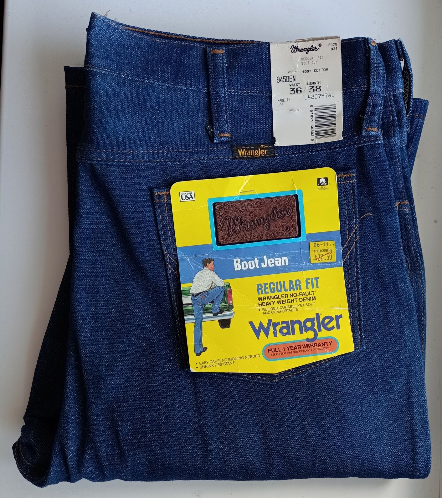 Винтажные американские джинсы WRANGLER W36 L38 Настоящие 945DEN 13