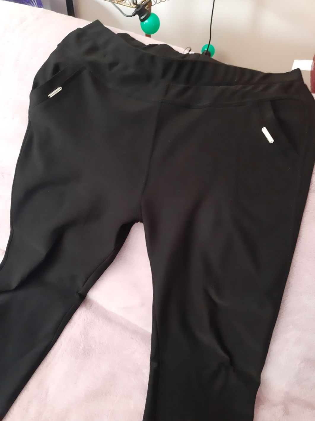 Spodnie czarne xxl Slim tkmaxx spodenki oversize wiosna rurki