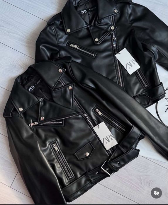 Шкіряна Куртка zara косуха авіаторка