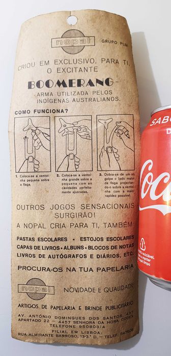 Antigo Brinquedo "BOOM - BOOMERANG" da Nopal ~ Anos 70 ~ RARO
