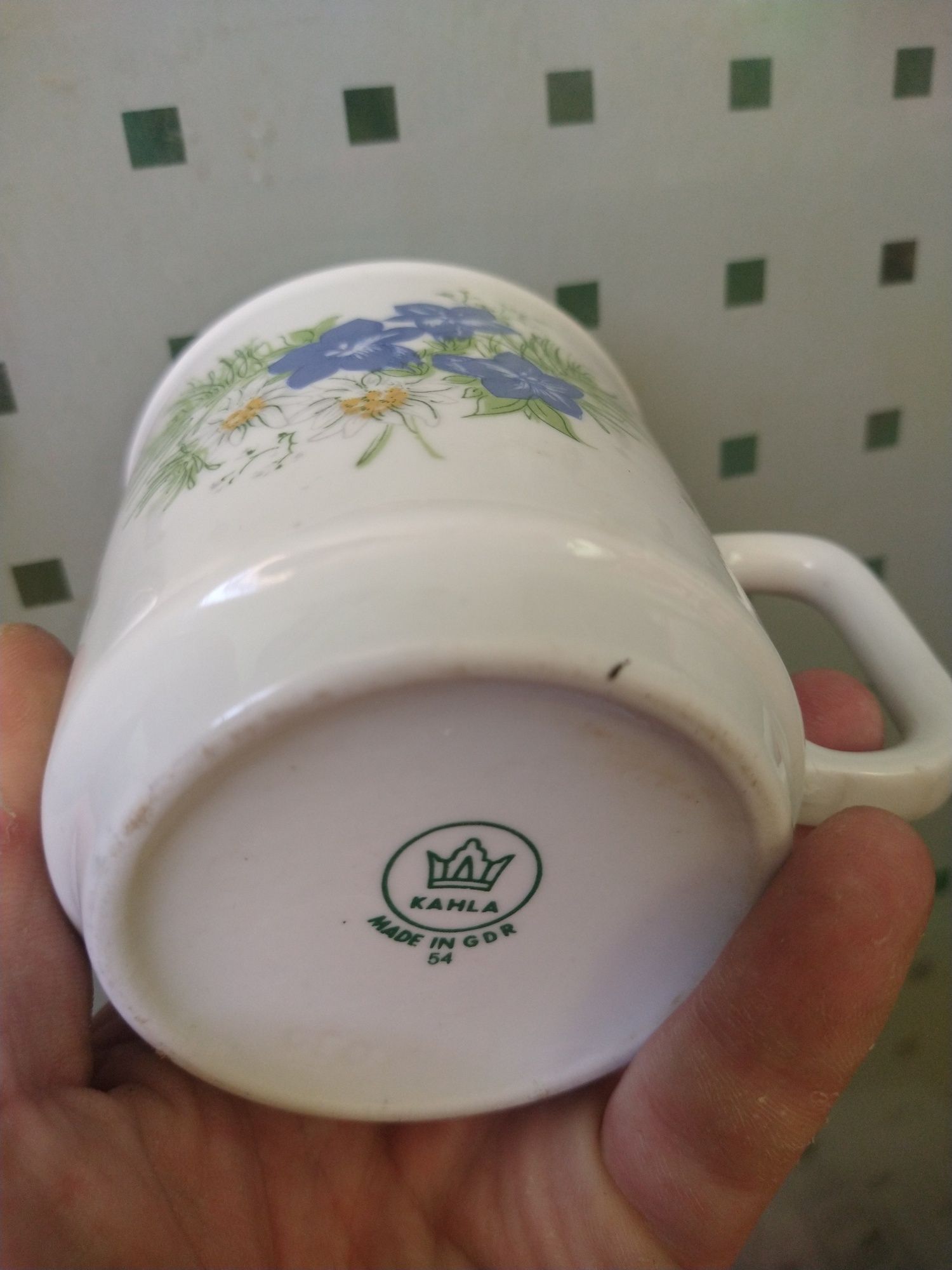 Vintage Kahla kubek z delikatnej porcelany