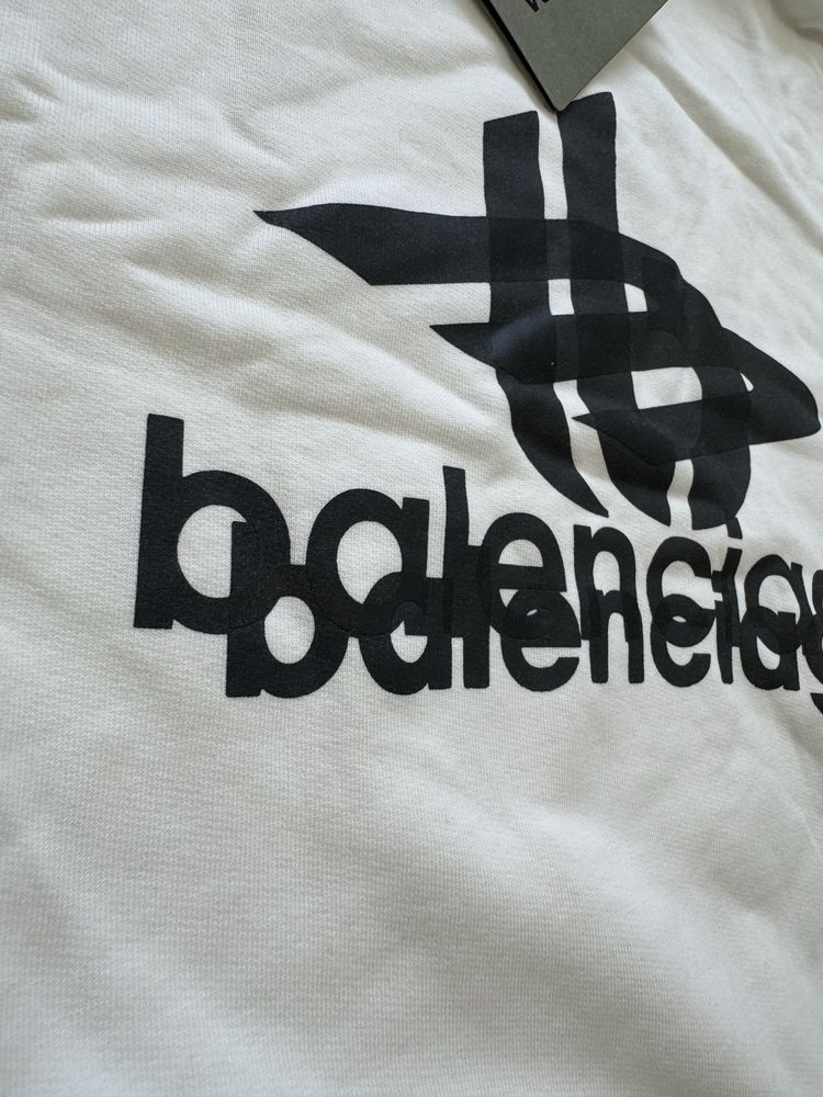 худи  balenciaga layered sports белая white  logo M L vetements rick