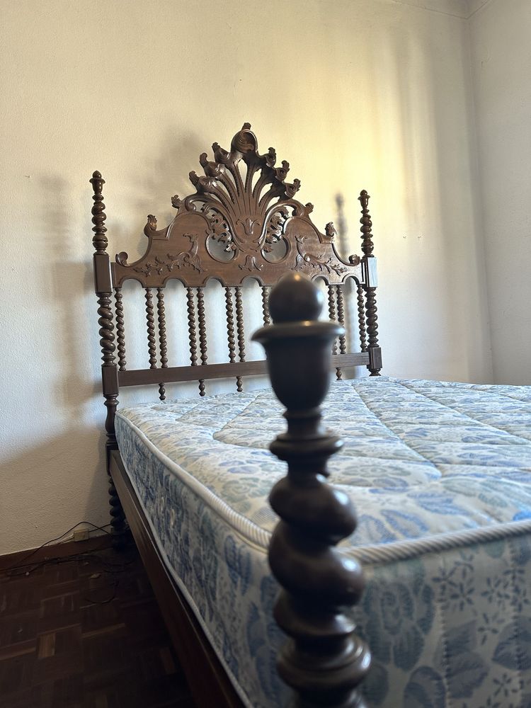 Conjunto quarto rústico completo: cama, cómoda, roupeiro e mais!