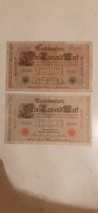 Banknoty Niemcy 1000 marek z 1910 r. seria L , D