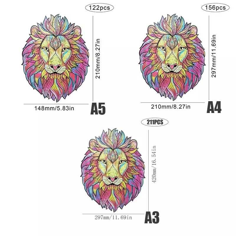Puzzle w kształcie Lwa Lew S/A5