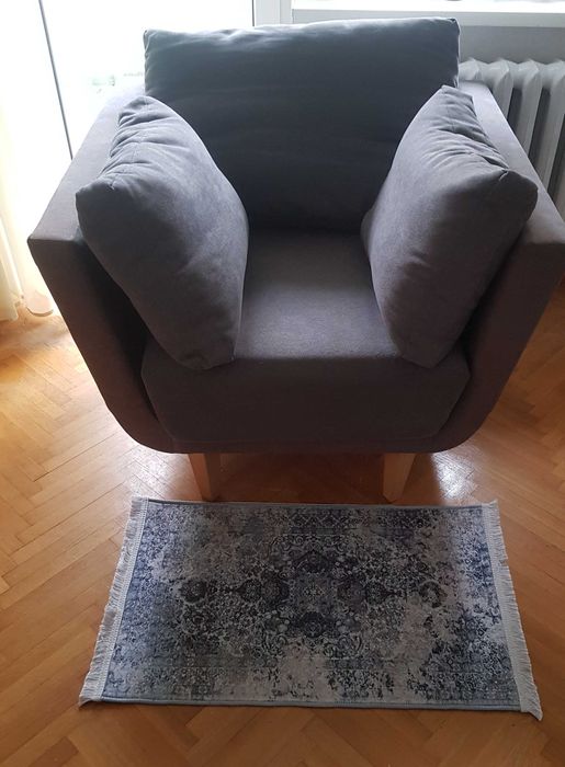 Duży szary fotel  nowoczesny solidny