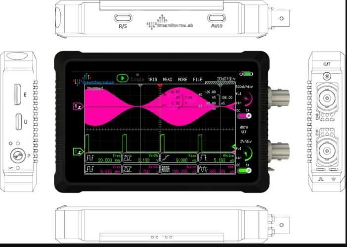 Цифровой портативный осциллограф DreamSourceLab DS4T252 FFT +декодер