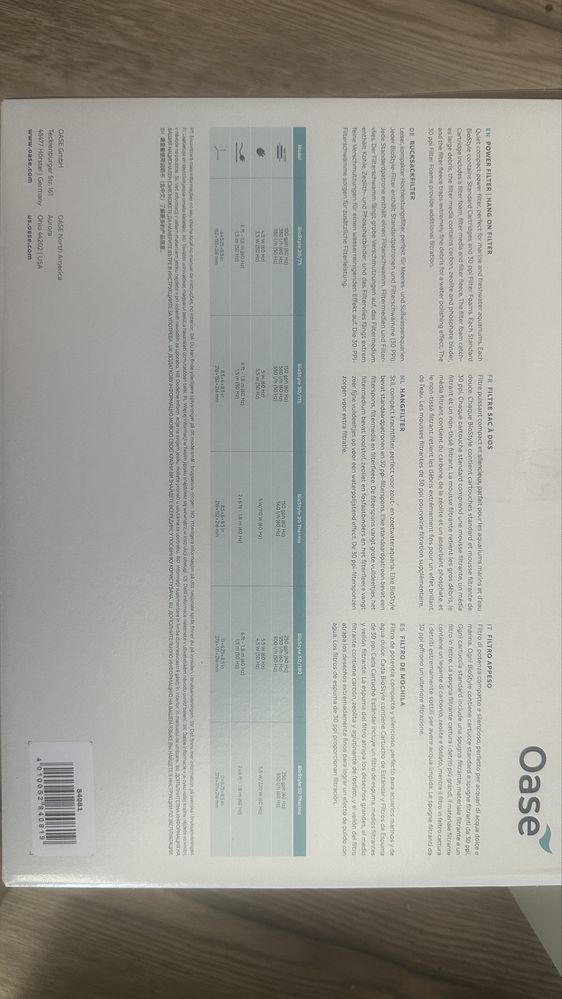 Biostyle 180 L filtr akwarium oase Nowy