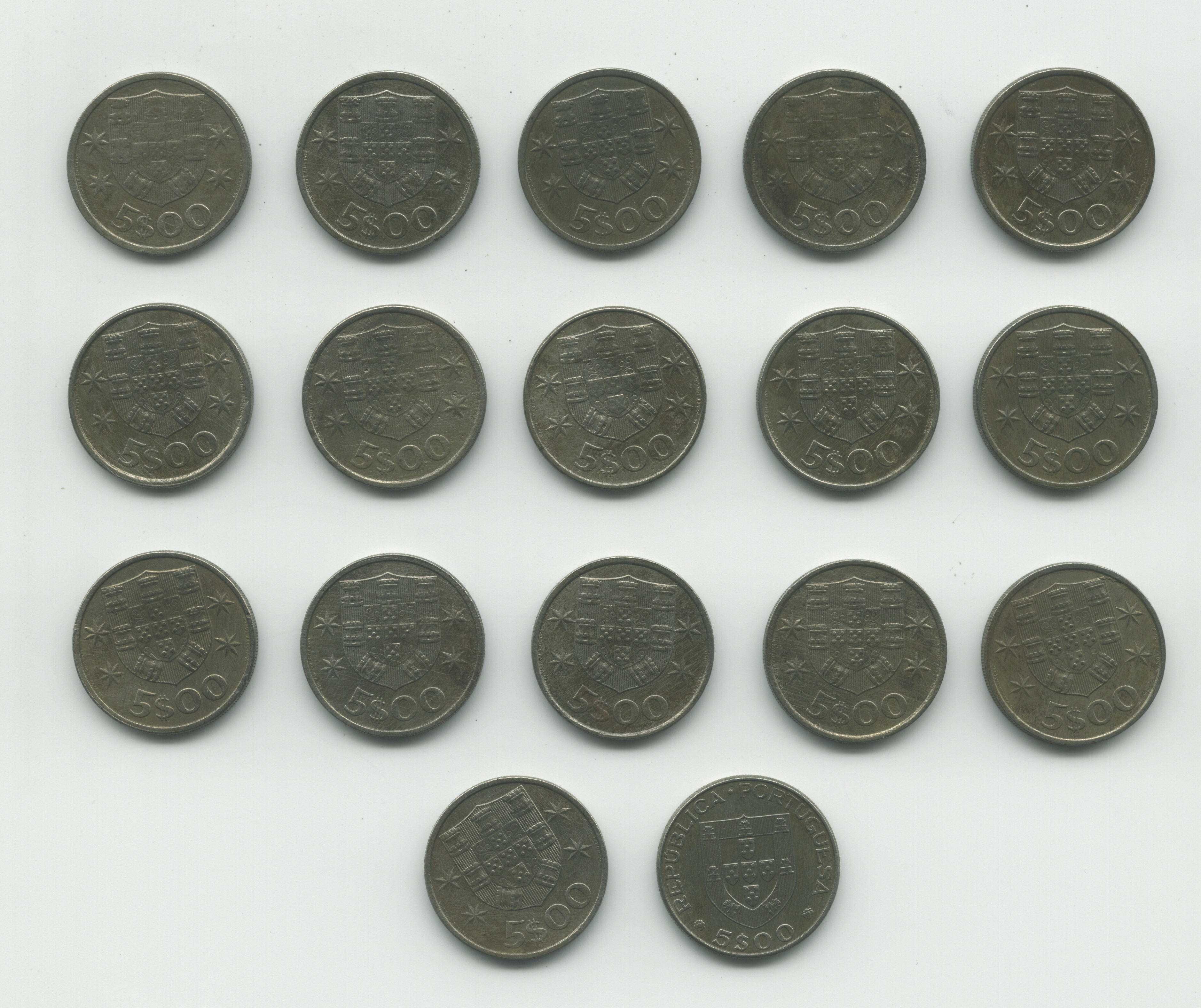 17 moedas 5 Escudos Crupo-níquel
