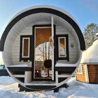 Sauna fińska beczka 5m sauna zewnętrzna ogrodowa z piecem