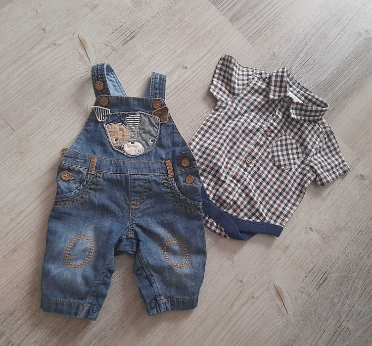 Next baby komplef dla Maluszka body koszula ogrodniczki do 56cm