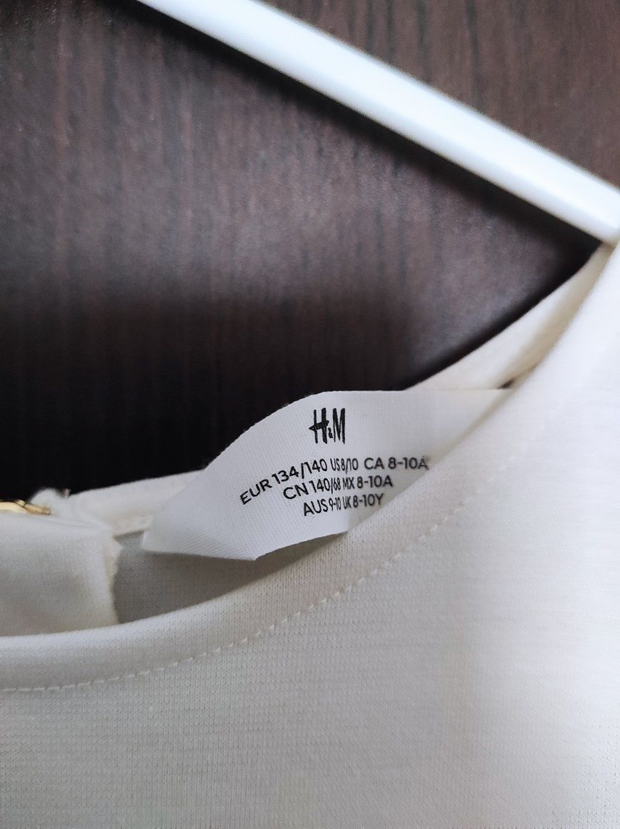 Sukienka biała w Misie sukienki dla sióstr 110 116 i 134 140 H&M