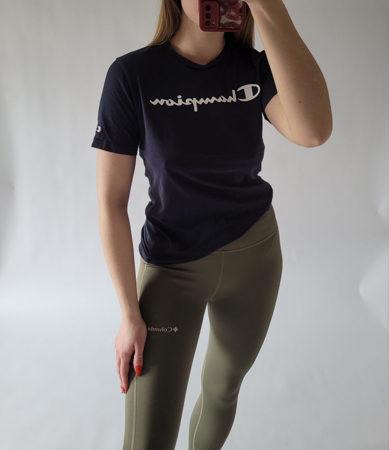 Granatowa bluzka tshirt Champion unisex XS/S 34/36