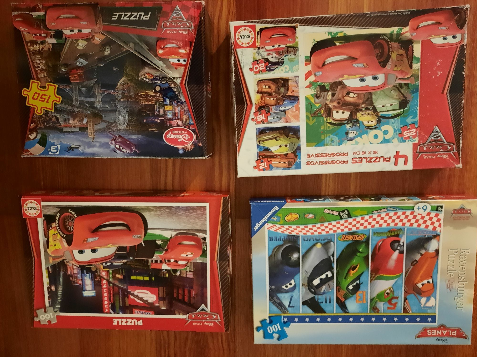 4 puzzles Disney Pixar cars, idades 3+ a 6+