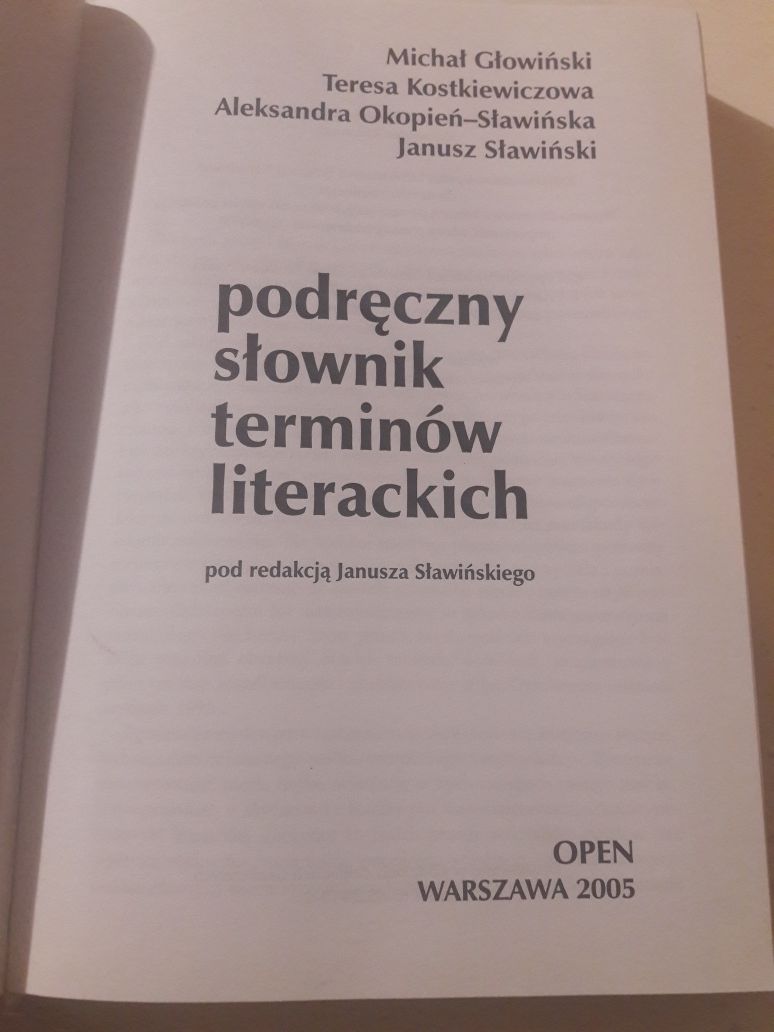 Podręczny słownik terminów literackich Głowiński