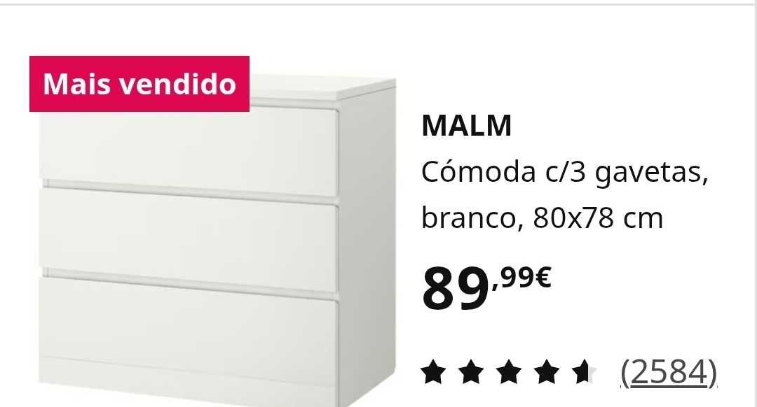 Comoda 3 gavetas Ikea