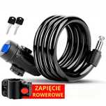 ZAPIĘCIE Do ROWERU BLOKADA Zabezpieczenie Rowerowe Linka Kluczyk Zamek
