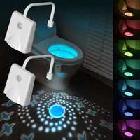 Podświetlenie LED z projektorem z czujnikiem ruchu do toalety.