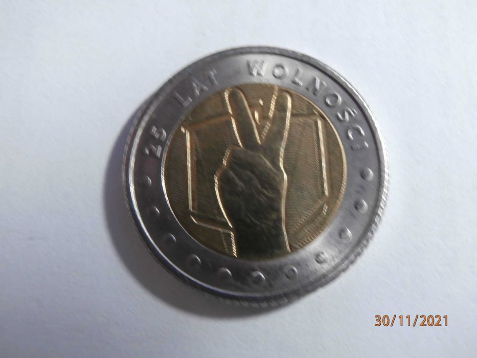 Moneta okolicznościowa 5 złotych 25 lat wolności 2014r.