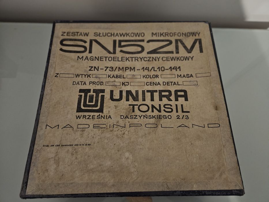 Słuchawki Unitra Tonsil SN-52 z mikrofonem