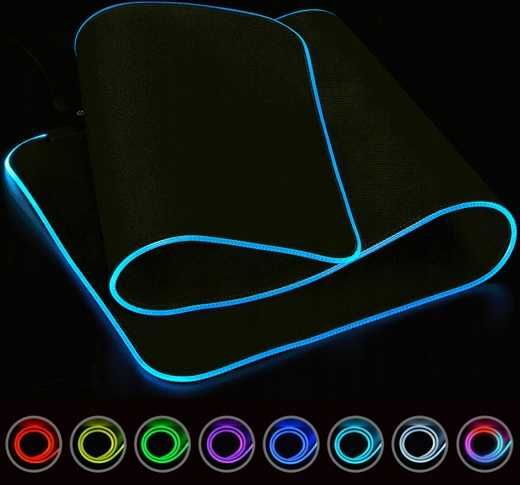PODKŁADKA GAMINGOWA świecąca podkładka pod mysz klawiaturę led rgb