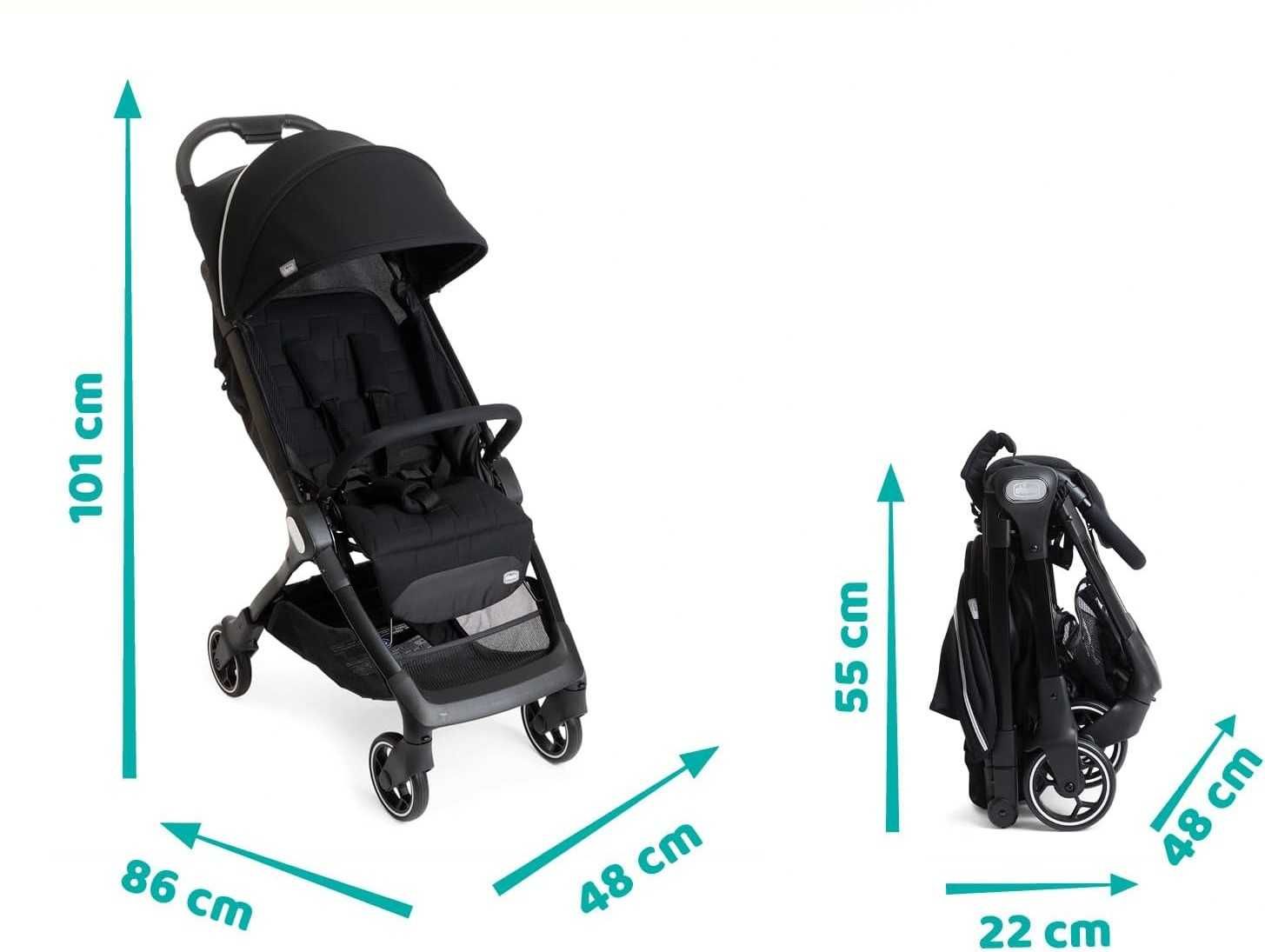 Chicco We Składany Lekki Wózek Spacerowy od Urodzenia do 22 Kg