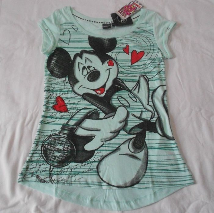 T-shirt de manga curta da marca Alcott Disney 100% Algodão Novas
