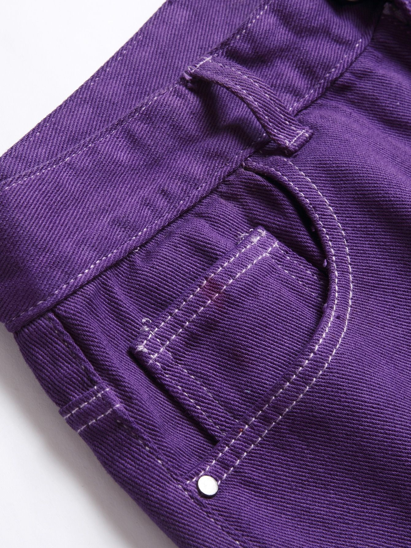 Jeansy Męskie Slim Fit Z Dziurami Fioletowe Casual Shein 30