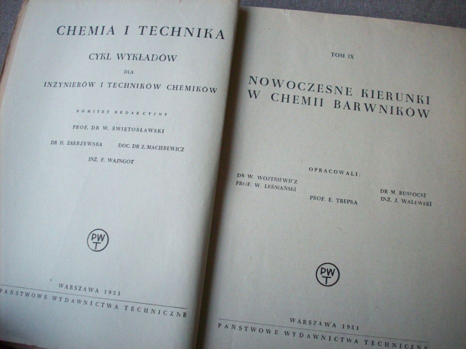 Nowoczesne kierunki w chemii barwników, 1951, chemia i technika.