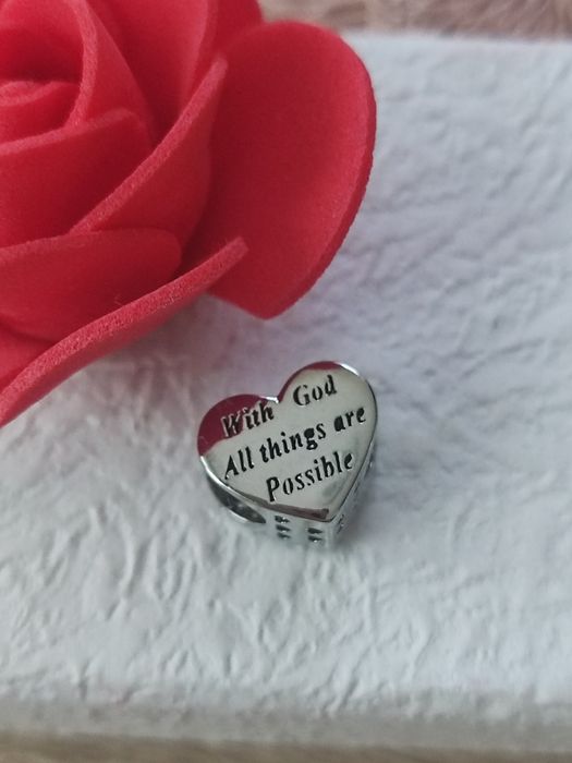 Charm's Bóg Wiara zawieszka srebrna S925
