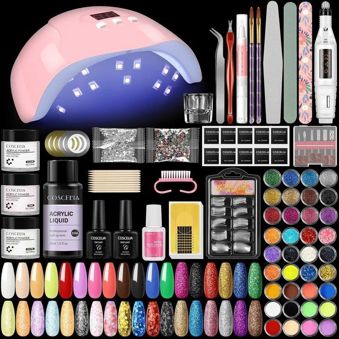 Kit Manicure semipermanente com lâmpada LED para unhas manicure, broca