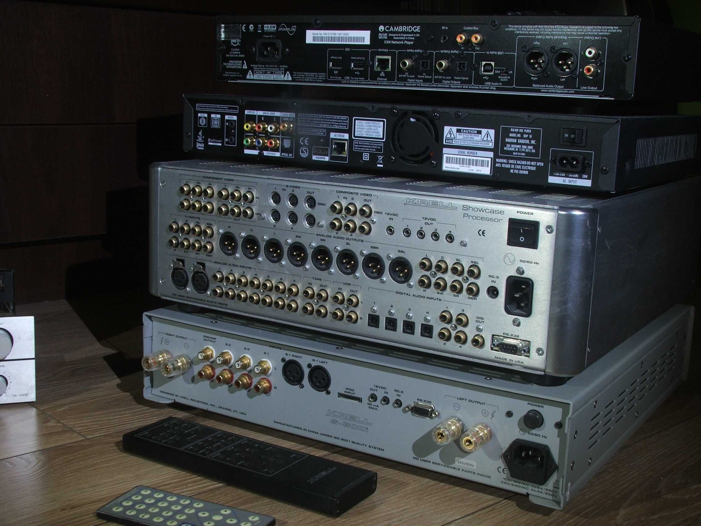 KRELL wzmacniacz S300i, Cambridge Audio CXN, Monitor Audio Bronze 5