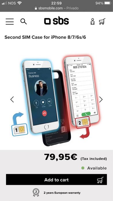 Capa iPhone 6, 6s, 7, 8, SE 2020, SBS Dual SIM Preta NOVA