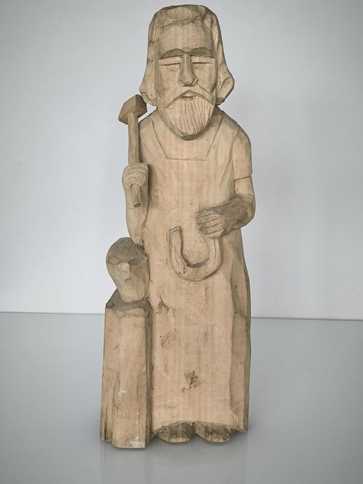 Stanisław Lulek Rzeźba kowal ludowa sygnowana PRL