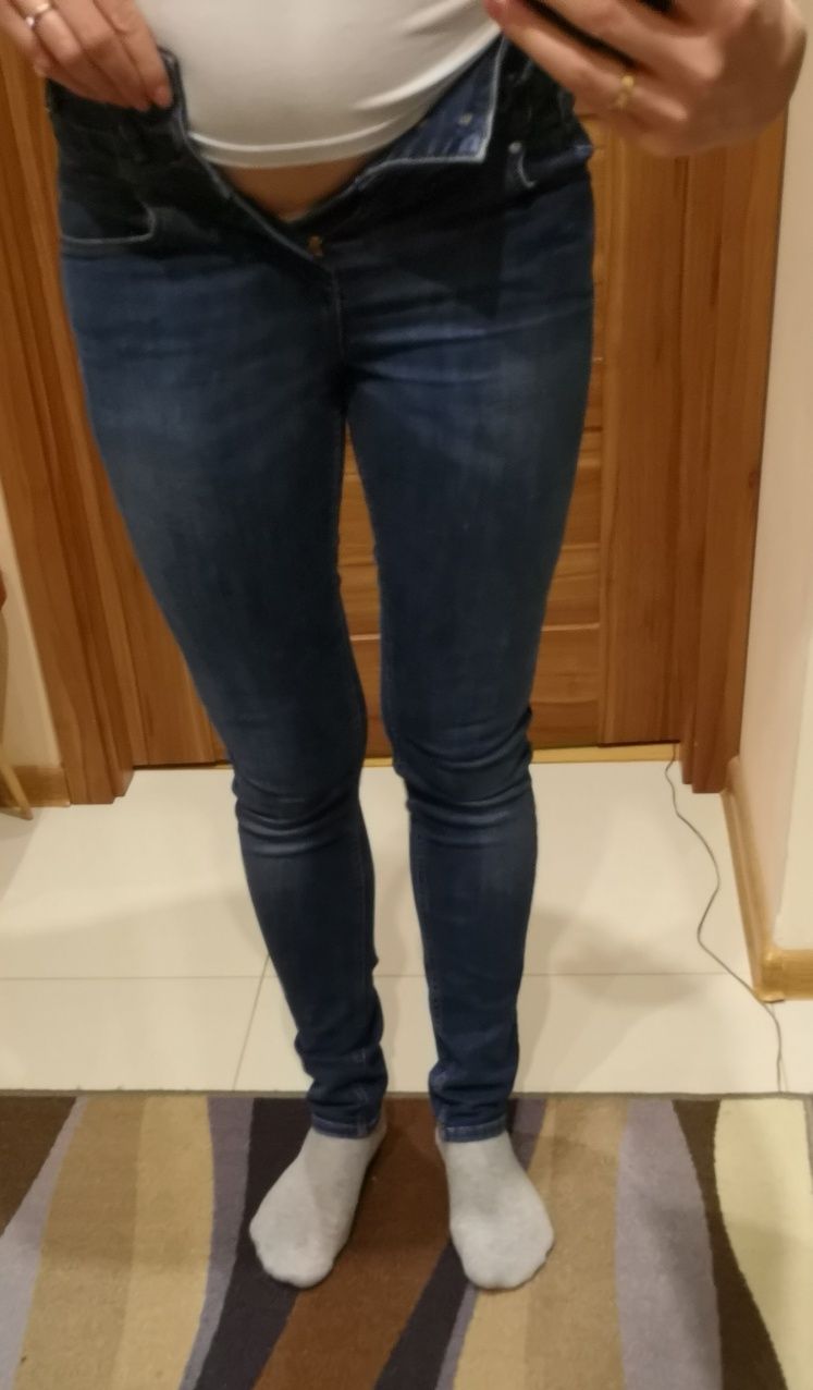 Spodnie jeans rurki river island wysoki stan