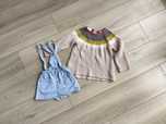 Sweter i spódniczka na szelkach Zara r 3-4 lata, 98-104 cm