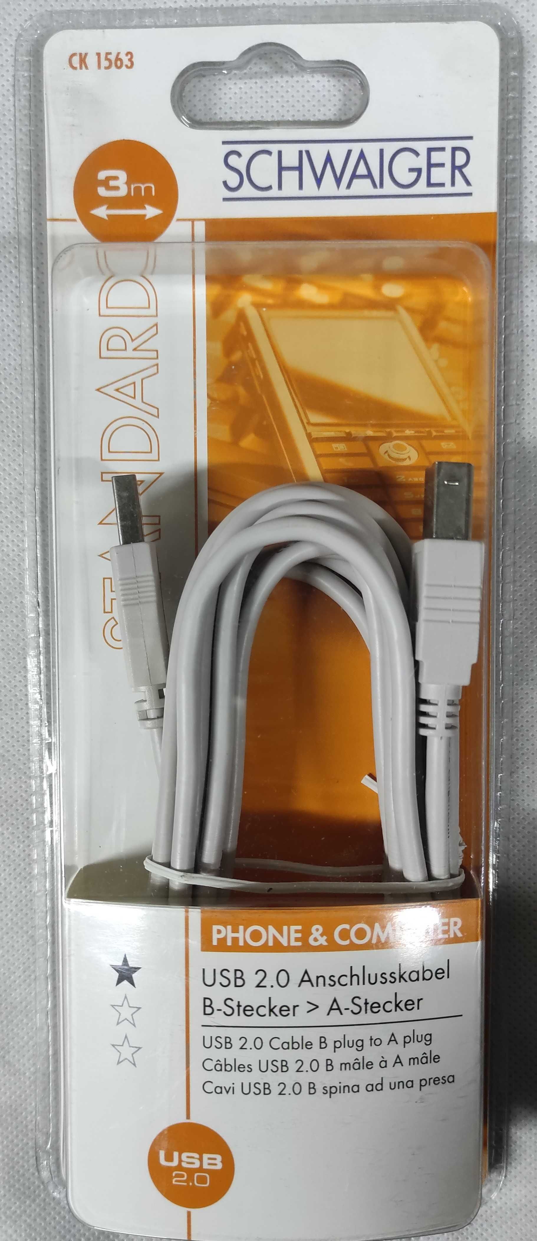 Schwaiger CK1563 USB 2.0 kabel do drukarki skanera 3 M