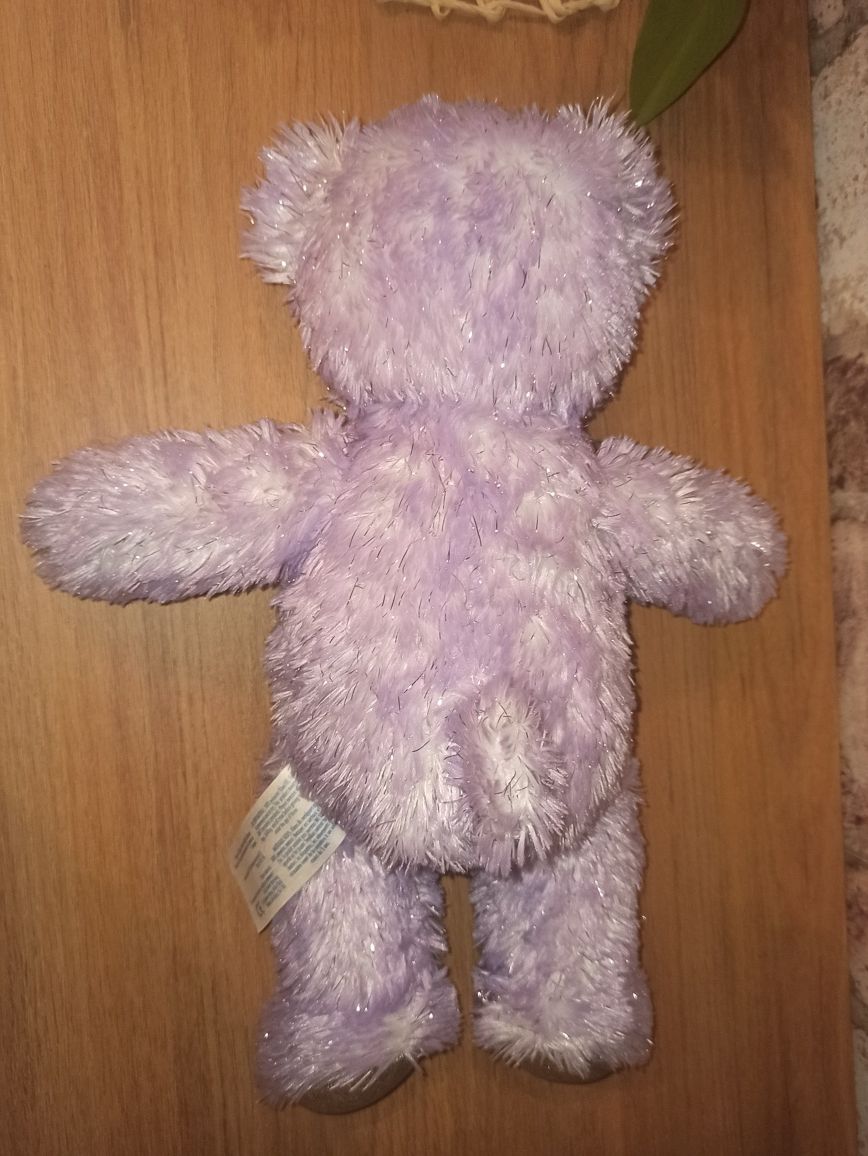 Build a Bear oryginalny miś na zamówienie fioletowo srebrny 45 cm